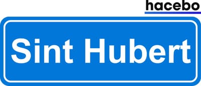 Hacebo - Plaatsnaam Sticker - 29x10 CM - Sint Hubert sticker - Verkeersborden sticker - grappige cadeaus - Sint Hubert