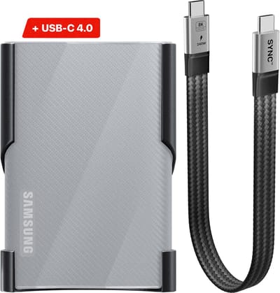 CRAP.SUPPLY® SCREENMOUNT - Magnetische SSD Houder - Samsung T9 - USB-C 4.0 Kabel - Carbon Fiber Bundel