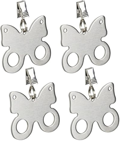 Doodadeals® Tafelgewichtjes - Tafelkleed Gewichtjes - Tafelkleedverzwaarders - RVS - Vlinders- 4 stuks