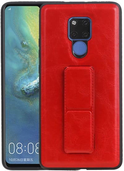 Grip Stand Hardcase Backcover - Telefoonhoesje - Achterkant Hoesje - Geschikt voor Huawei Mate 20 X - Rood