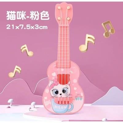 Mini Gitaarinstrument Kan Muziek Afspelen Simulatie Speelgoed Ukulele Kindergitaar Speelgoed Meisje Jongen Beginners Verjaardagscadeau pink