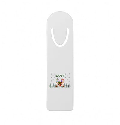 Hacebo® - Kerst rendier met eigen naam metalen boekenlegger - Kerstmis - Kerst beker - winter - kerst - christmas - kerst cadeau Bladwijzer boekenleggers - 12.7 cm x 3.2cm