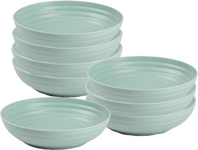 Plasticforte Soepkommen - 8x - D22 x H5.5 cm - groen - kunststof - onbreekbaar - servies