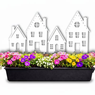 Anwicar Tuin Decoratie Buiten Wit 25x45x1,5 cm - Tuinhuis Decorat - Tuinversiering - Metaal Tuindecoratie