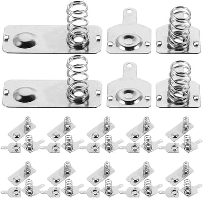 Batterij Veerconnectoren - Metalen Contacten - DIY Batterijhouder - Verbeterde Geleidbaarheid - 20 Sets - Zilver