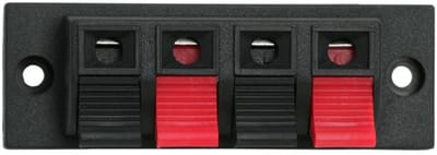 5x 4-Polige Speaker Aansluitbus – 4-Way Speaker Socket – Clip-On Montage – Luidspreker Behuizing Achterzijde – 5 Stuks [05160]