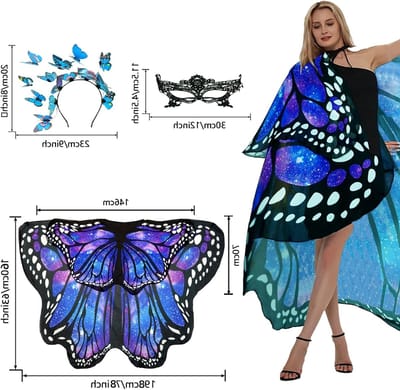 Vleermuis Kostuum voor Volwassenen met Vleugels en Accessoires voor Carnaval en Feestjes - Inclusief Hoofdband en Gezichtsmasker