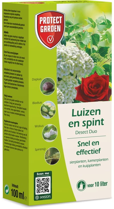Protect Garden Desect Duo Concentraat, 100ml - Bestrijdingsmiddel tegen Luizen - Spint - Dopluizen - Schildluizen - Wolluizen - Bladluizen - Witte vlieg - Trips - Bestrijden op Sierplanten, Kamerplanten en Balkonplanten - Snel Resultaat