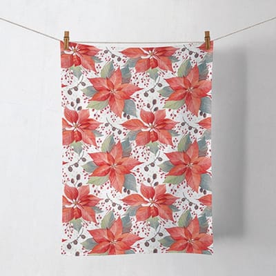 Ambiente - Theedoek - Poinsettia And Berries