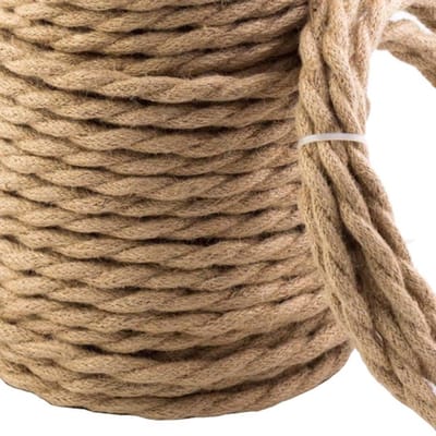 3-core linen electric cable 3 x 0.75 mm² 5 m wire rope twisted textile sheath fabric power DIY stroomkabel 3 aderige