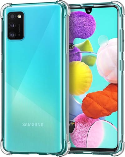 Hoesje - Geschikt voor Samsung Galaxy A41 - Sterk & Shockproof - Siliconen Shock Case - Hoes Cover - Telefoonhoes - Transparant