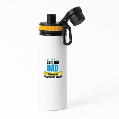 Hacebo® - I'm a cycling dad waterfles met draaidop oranje - Vader - papa - vaderdag cadeautjes - verjaardagscadeau - gift - kado - water fles - 850ML