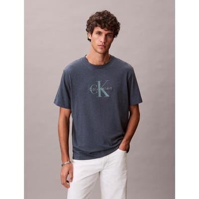 Calvin Klein Ss Hero Monologo Tee Nearly Navy Heather Taglia: XXL | T-shirt stampate Outlet | Uomo | Blu