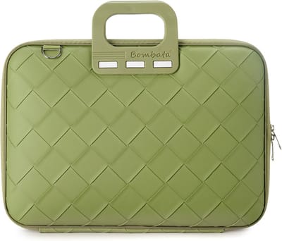 Bombata Intrecciato 15 / 16 inch Laptoptas Unisex - Vlechtpatroon - Lichtgroen