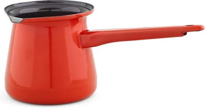 Metalac Turkse koffiepot 0,4 L - schaduwrood - geëmailleerd staal - ideaal voor traditionele bereiding van Turkse koffie