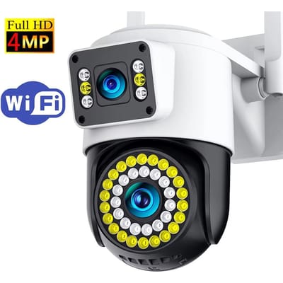 4K 8MP 10X Zoom WiFi Beveiligingscamera Buiten 3 Lens 2 Schermen Tweerichtingsaudio Bewegingsdetectie Videobewaking CCTV IP-camera Yoosee 6MP No Zoom