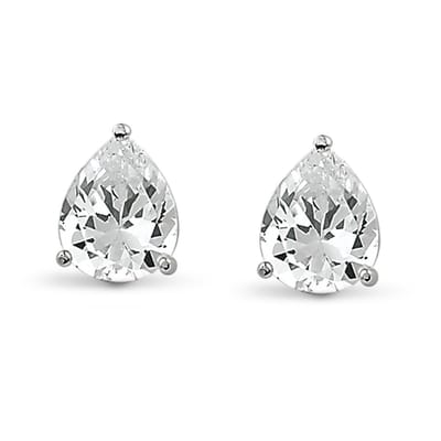 New Bling 9NB-0013 Zilveren oorstekers - zirkonia druppel 5x7 mm - zilverkleurig