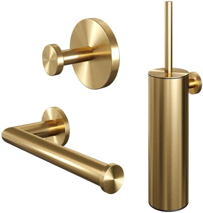 Brauer Gold Edition Toilet Accessoireset - 3-delig - PVD - geborsteld goud
