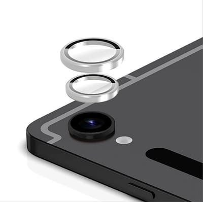 Allecto - Cameralensbeschermer - Volledige bescherming - Zilver - Metaal + gehard glas - 2 stuks - Geschikt voor Samsung Galaxy Tab S9 FE - Zilver