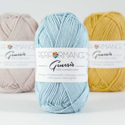 Genesis blauw 2137 - 5 bollen gekamd katoengaren - pendikte 3,5 a 4mm