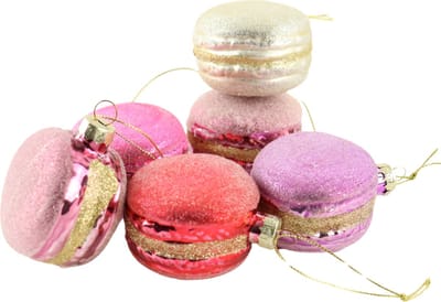 MISOU Kerstballen - Kerst Ornament - Set van 6 - Macaron - Ornamenten - Woondecoratie - Kerst Decoratie - Kerstversiering - Kerstboom