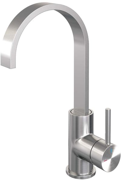 Brauer Brushed Edition Hoge Opbouw Wastafelmengkraan met Draaibare Platte Uitloop Model A RVS Geborsteld PVD