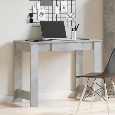vidaXL - Bureau - 100x45x75 - cm - bewerkt - hout - betongrijs