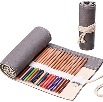Draagbare Canvas Pennenhouder met 72 Gaten - Perfect voor Kunstenaars, Scholen en Kantoor