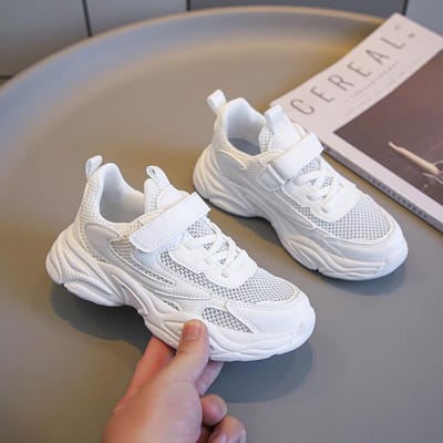 Jongens Zomer Ademend Ultralicht Sportschoenen Enkel Net Campusactiviteiten Meisjes Studenten Witte Schoenen 31 gray