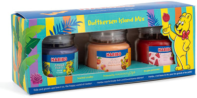 Haribo geurkaarsen - set van 3 - island mix