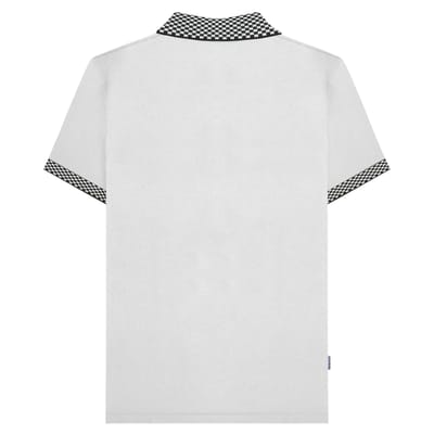 Lambretta Heren SS25 Tweekleurig Poloshirt (Wit)