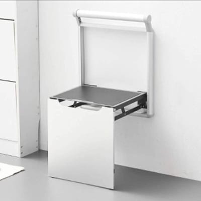 Douchezitje - Opvouwbaar krukje - Veilig Douchen - Met Armleuningen - Max 160 Kg - Aluminiumkleur