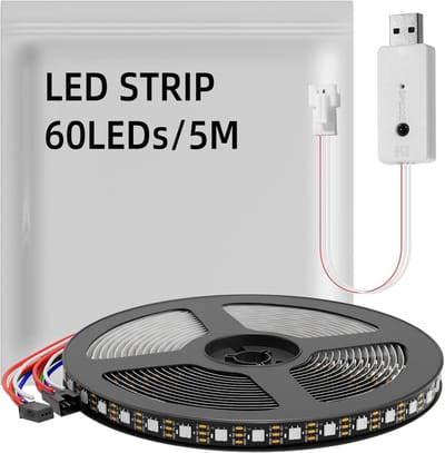 5 Meter Individueel Adresseerbare RGB LED Strip met USB Controller - Flexibele Verlichting voor Decoratie