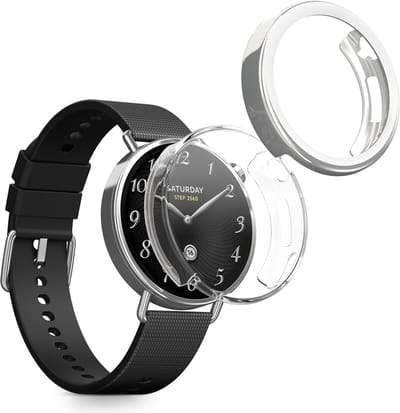kwmobile 2x smartwatch hoes geschikt voor Xiaomi Watch S4 41mm hoesje - Siliconen sporthorloge cover - Activity tracker case in transparant / zilver