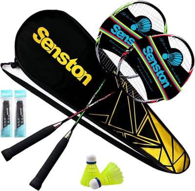 Badminton Set voor Volwassenen - 2 Lichtgewicht Rackets en Tas - Inclusief Grips