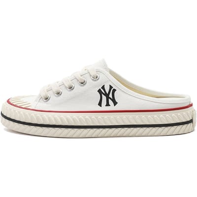 MLB Playball Mule Casual Halve Instapper Comfortabel Antislip Slijtvast Lichtgewicht Lage Top Canvas Schoenen Unisex Sneakers Wit 3AMUUA11N-50WHS 36.5 white