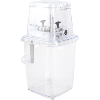 Hand IJscrusher Machine voor Thuisgebruik met Roestvrijstalen Messen Handmatige Handslinger IJsmaker BPA-vrij Transparant with suction cups