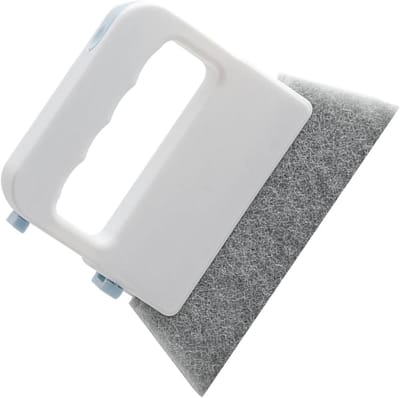Raamrail reiniger - Schoonmaakgereedschap - Effectief schoonmaken - Dubbelzijdig borstelsysteem - 13.5 x 11.2 cm - Blauw