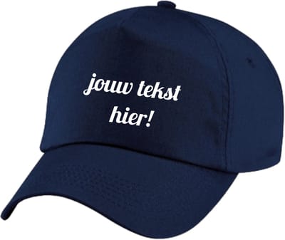 Navy Blue pet bedrukt met tekst - jouw tekst bedrukt op pet - evenement - festival