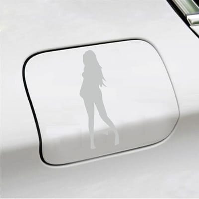 Bumpersticker - Vrouw Zonder Slip - 18 X 6 - Licht Grijs