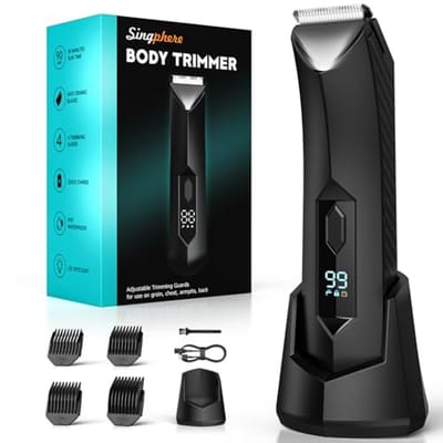 Tondeuse en intieme trimmer voor heren met LED-licht en display - Geschikt voor nat en droog gebruik