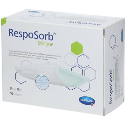 Hartmann Resposorb Silicone 8x8cm 10 Compressen