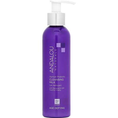 Andalou Naturals, Cleansing Milk, Apricot Probiotic, Anti-Aging, 6 fl oz (178 ml) purple
