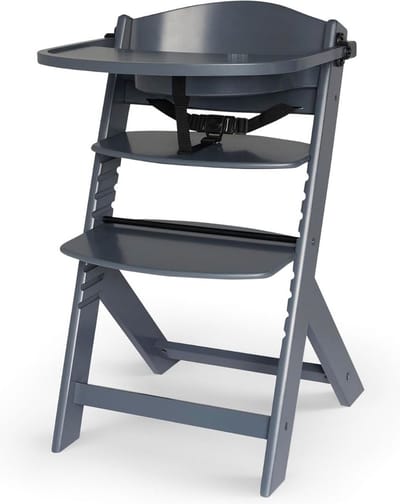 ApexArte® Kinderzetel - Eetstoel Baby 6 Maanden en Ouder - Kinder Eetstoel - Kinderstoel - Inklapbare Eetstoel - Grijs