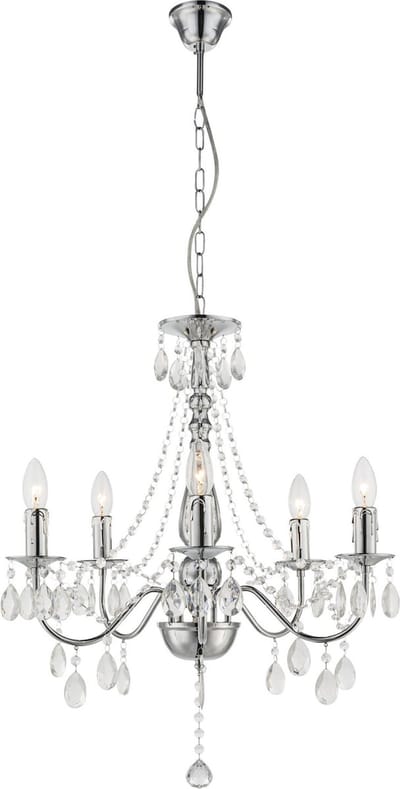 Kroonluchter Globo William LED - Chroom met acrylkristallen