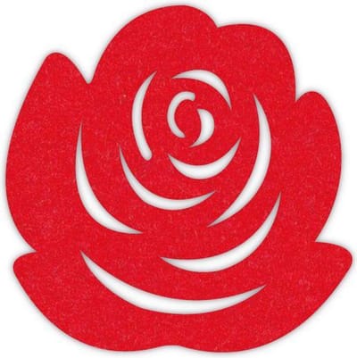 Roos vilt onderzetter - Rood - 6 stuks - ø 9,5 cm Rond - Glas onderzetter - Cadeau - Woondecoratie - Woonkamer - Tafelbescherming - Onderzetters Voor Glazen - Keukenbenodigdheden - Woonaccessoires - Tafelaccessoires