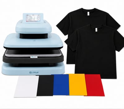 LOKLiK ImPress Auto 2-Smart Starter Set Blauw | Hittepers + HTV Flexfolie + T-shirts