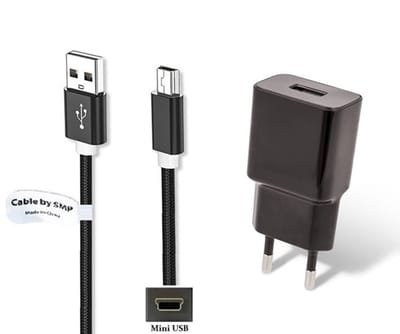 OneOne 2A lader + 1,0m sterke Mini USB snoer. Oplader adapter past op Praktica DVC5.1, DVC 5.1 HD, DVC5.2, DVC 5.2 FHD, DVC5.4, DVC 5.4 FHD, DVC 5.4 HDMI, DVC5.95, DVC 5.95 HDMI, DVC5.7, DVC 5.7 FHD