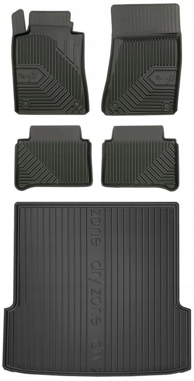 Frogum No.77 & DryZone - Automatten & Kofferbakmat set - MERCEDES E-Klasse W211 Combi (2002-2009) - TPE Rubber - Zwart