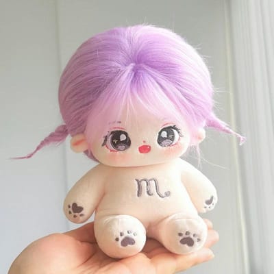 Poupée en Peluche Coton Kawaii 20 cm Mignonne Adorable Nue Jouet Rempli Poupées Idol Zodiaque Diy Collection Cadeau Filles Enfants Amies without skeleton